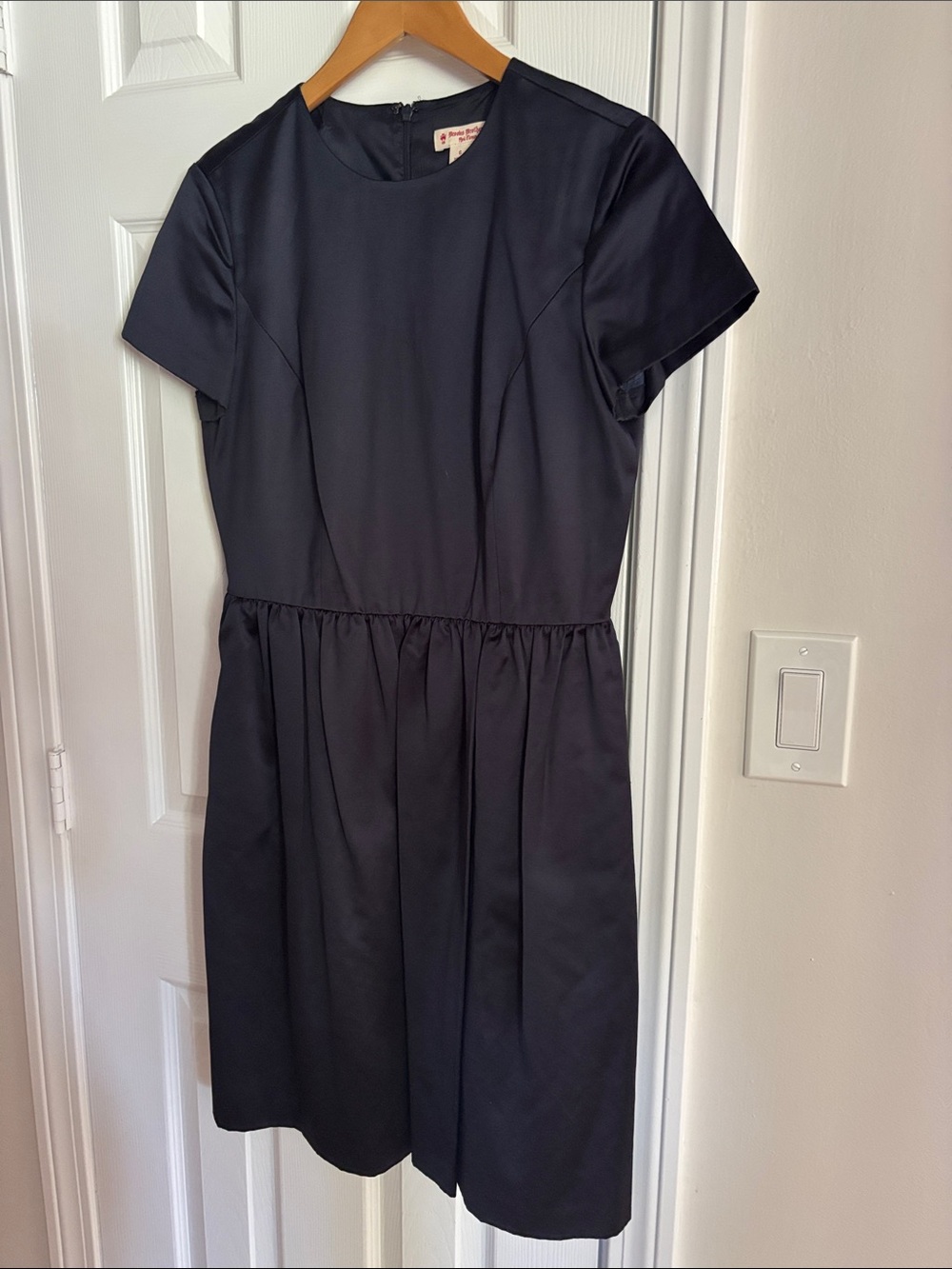 Brooks Brothers Black Short-Sleeve Midi Dress